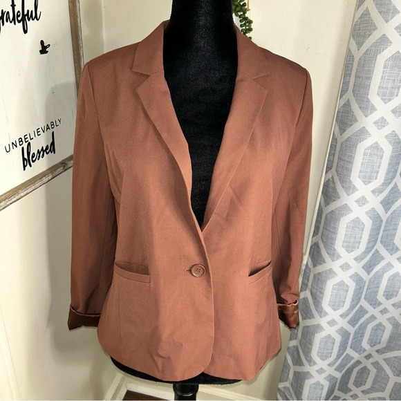 Brown single button blazer - Picture 1 of 5